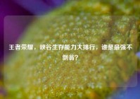 王者荣耀，峡谷生存能力大排行，谁是最强不倒翁？