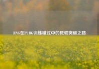 RNG在PUBG训练模式中的砥砺突破之路