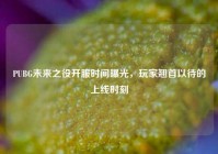 PUBG未来之役开服时间曝光，玩家翘首以待的上线时刻