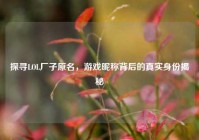 探寻LOL厂子原名，游戏昵称背后的真实身份揭秘