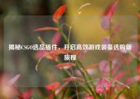 揭秘CSGO选品插件，开启高效游戏装备选购新旅程