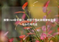 探索CSGO命令窗口，开启个性化游戏体验及命令台打开方法