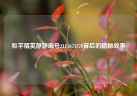 和平精英静静编号2115675370背后的隐秘故事