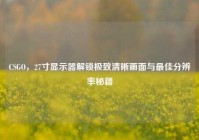 CSGO，27寸显示器解锁极致清晰画面与最佳分辨率秘籍