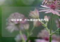 轻松掌握，PUBG观战好友的方法