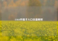 CSGO开箱子入口全面解析