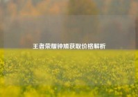 王者荣耀钟馗获取价格解析
