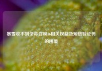 暴雪收不到使命召唤16相关权益及短信验证码的困境