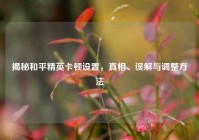 揭秘和平精英卡顿设置，真相、误解与调整方法