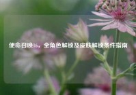使命召唤16，全角色解锁及皮肤解锁条件指南