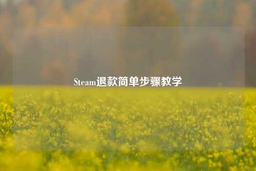 Steam退款简单步骤教学