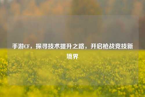 手游CF，探寻技术提升之路，开启枪战竞技新境界