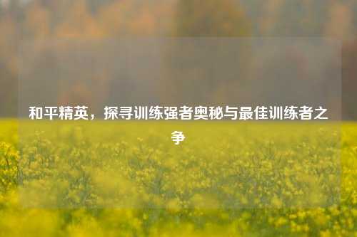 和平精英,探寻训练强者奥秘与最佳训练者之争