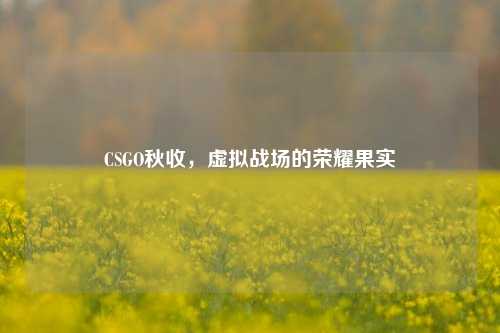 CSGO秋收，虚拟战场的荣耀果实