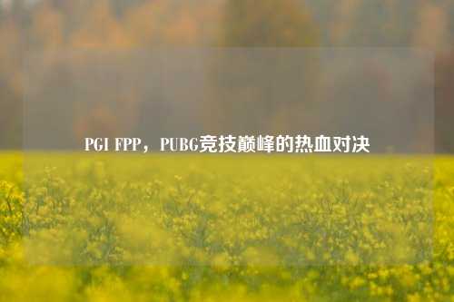 PGI FPP,PUBG竞技巅峰的热血对决
