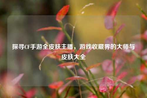探寻CF手游全皮肤主播，游戏收藏界的大师与皮肤大全