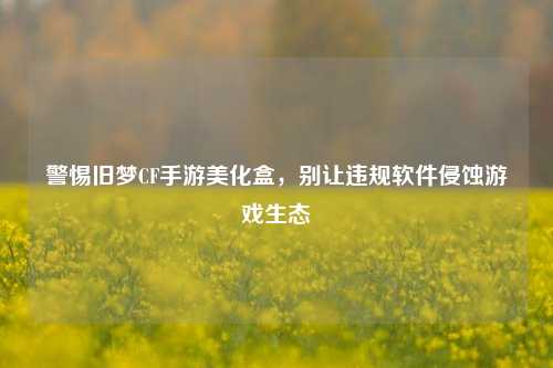 警惕旧梦CF手游美化盒,别让违规软件侵蚀游戏生态
