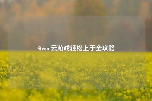Steam云游戏轻松上手全攻略