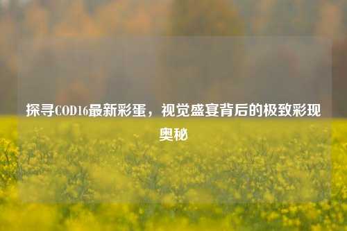 探寻COD16最新彩蛋,视觉盛宴背后的极致彩现奥秘