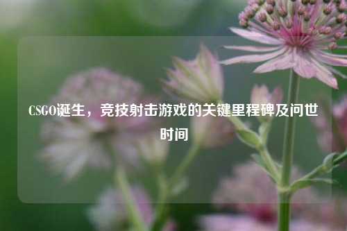 CSGO诞生,竞技射击游戏的关键里程碑及问世时间