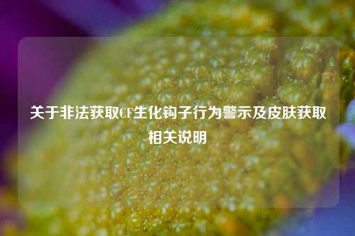 关于非法获取CF生化钩子行为警示及皮肤获取相关说明