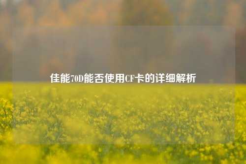 佳能70D能否使用CF卡的详细解析