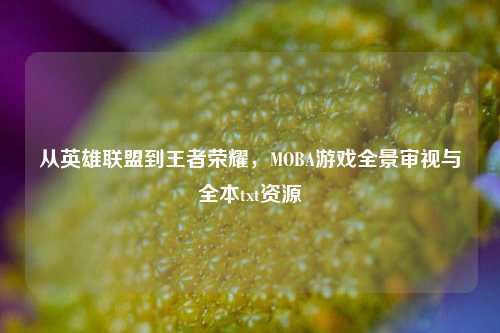 从英雄联盟到王者荣耀,MOBA游戏全景审视与全本txt资源