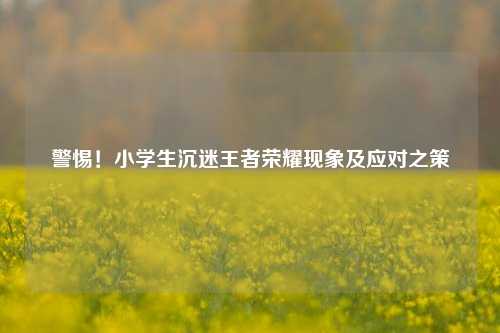警惕!小学生沉迷王者荣耀现象及应对之策