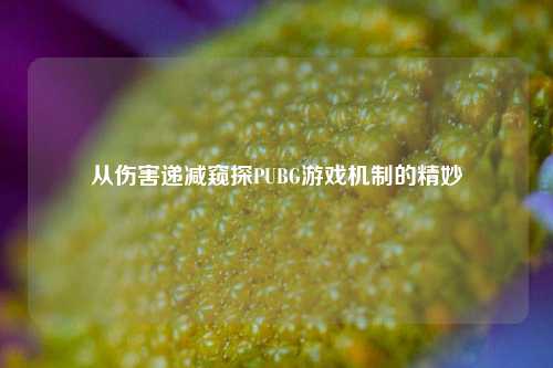 从伤害递减窥探PUBG游戏机制的精妙
