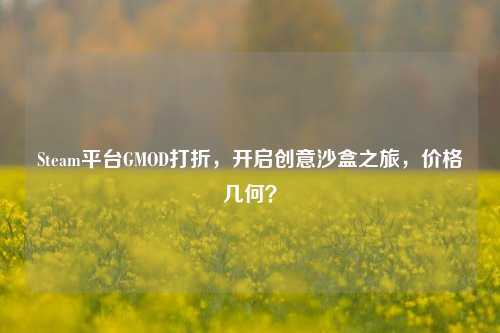 Steam平台GMOD打折,开启创意沙盒之旅,价格几何?