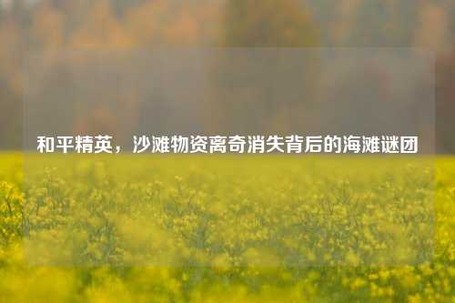 和平精英,沙滩物资离奇消失背后的海滩谜团