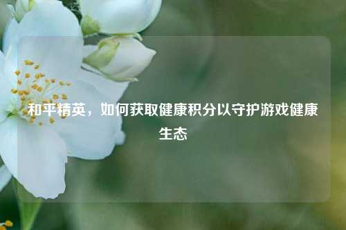 和平精英,如何获取健康积分以守护游戏健康生态