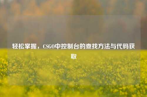 轻松掌握,CSGO中控制台的查找方法与代码获取