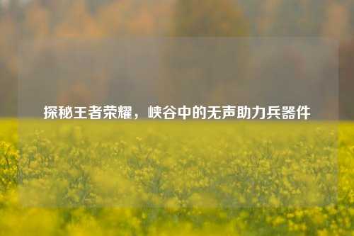 探秘王者荣耀,峡谷中的无声助力兵器件