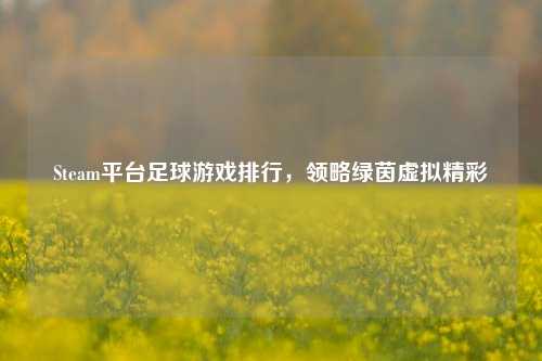 Steam平台足球游戏排行，领略绿茵虚拟精彩