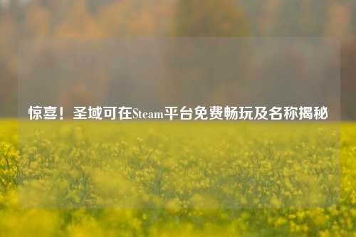 惊喜!圣域可在Steam平台免费畅玩及名称揭秘