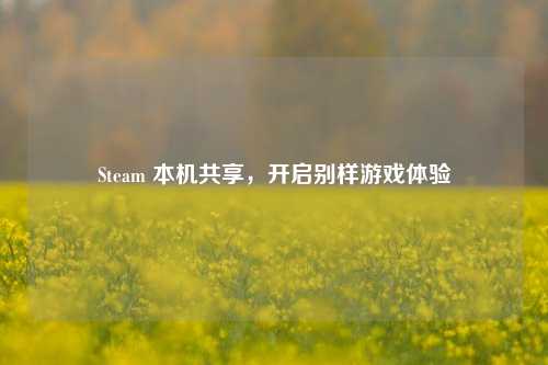 Steam 本机共享,开启别样游戏体验