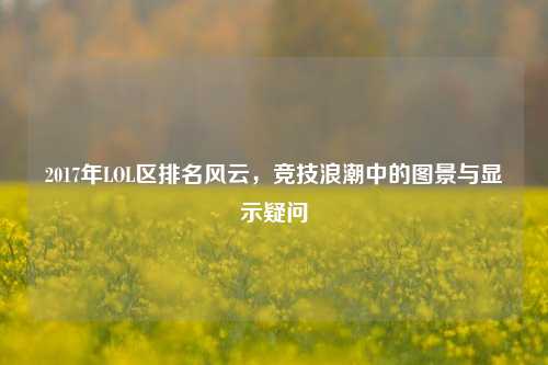 2017年LOL区排名风云,竞技浪潮中的图景与显示疑问