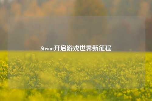 Steam开启游戏世界新征程