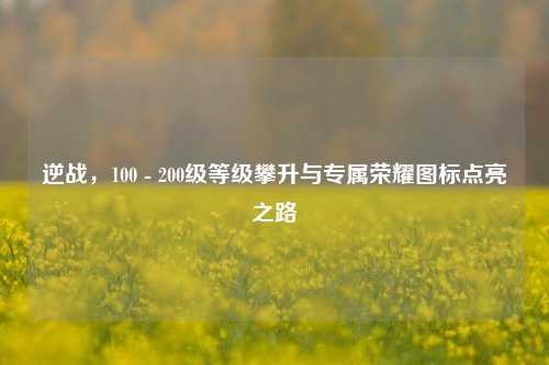 逆战,100 - 200级等级攀升与专属荣耀图标点亮之路