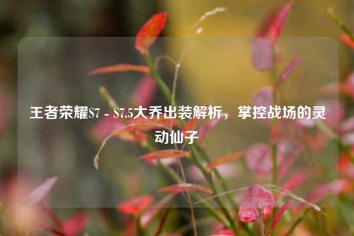 王者荣耀S7 - S7.5大乔出装解析,掌控战场的灵动仙子