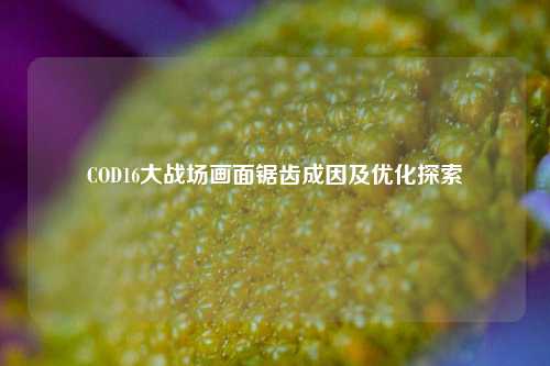 COD16大战场画面锯齿成因及优化探索