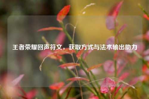 王者荣耀回声符文，获取方式与法术输出助力