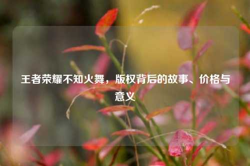 王者荣耀不知火舞,版权背后的故事、价格与意义