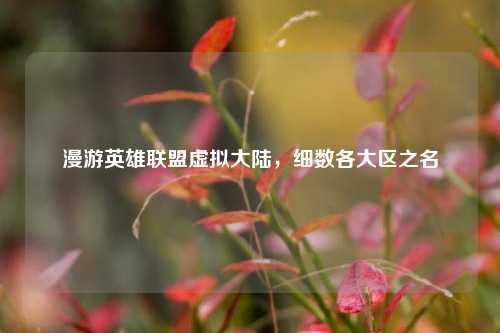 漫游英雄联盟虚拟大陆,细数各大区之名