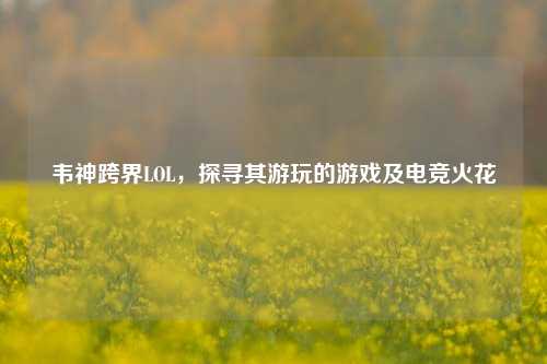 韦神跨界LOL,探寻其游玩的游戏及电竞火花