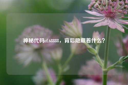 神秘代码cf.68888,背后隐藏着什么?