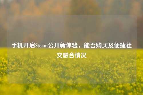 手机开启Steam公开新体验,能否购买及便捷社交融合情况