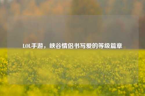 LOL手游,峡谷情侣书写爱的等级篇章