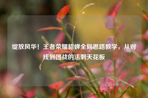 绽放风华！王者荣耀貂蝉全局思路教学，从对线到团战的法刺天花板